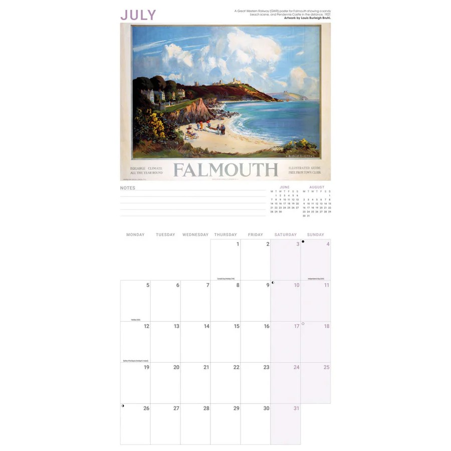 Vintage Railway Poster Art Calendar 2027