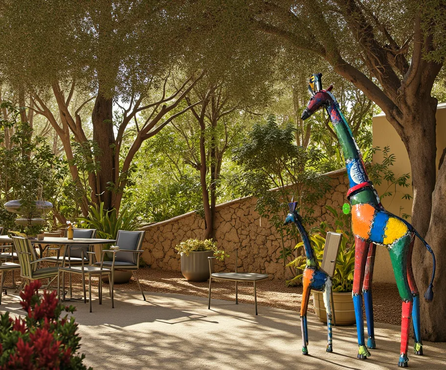 Image of Outdoor Giraffe Duo Garden Ornament Set | Sale