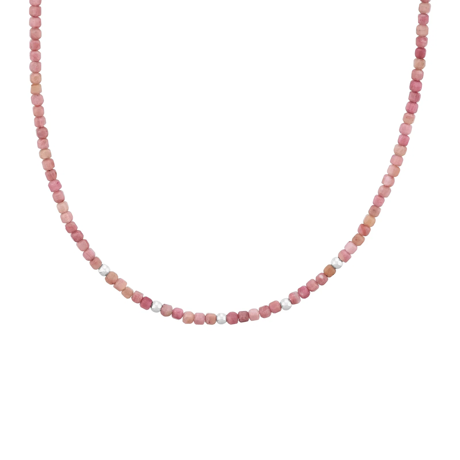 Rosette Necklace, Pink Rhodonite