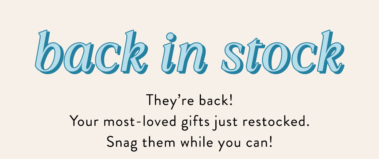 back in stock!