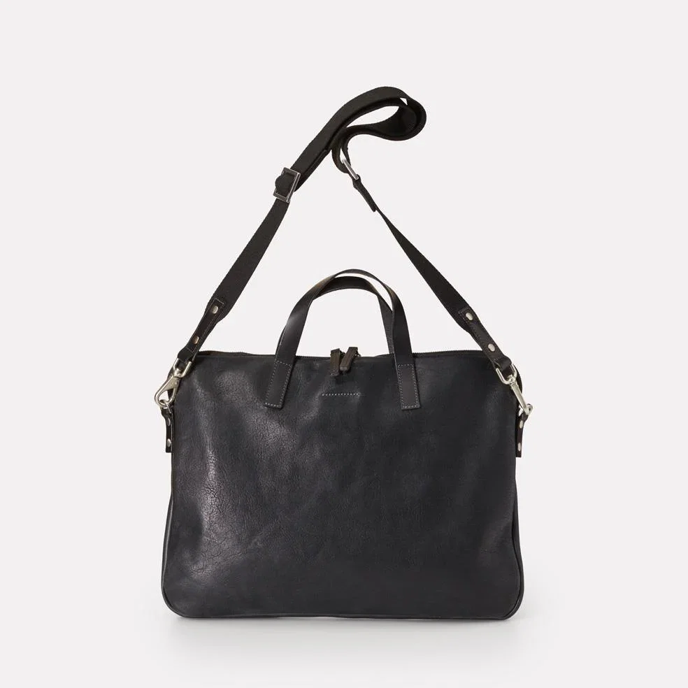Image of Marcus Calvert Leather Folio Bag in Black