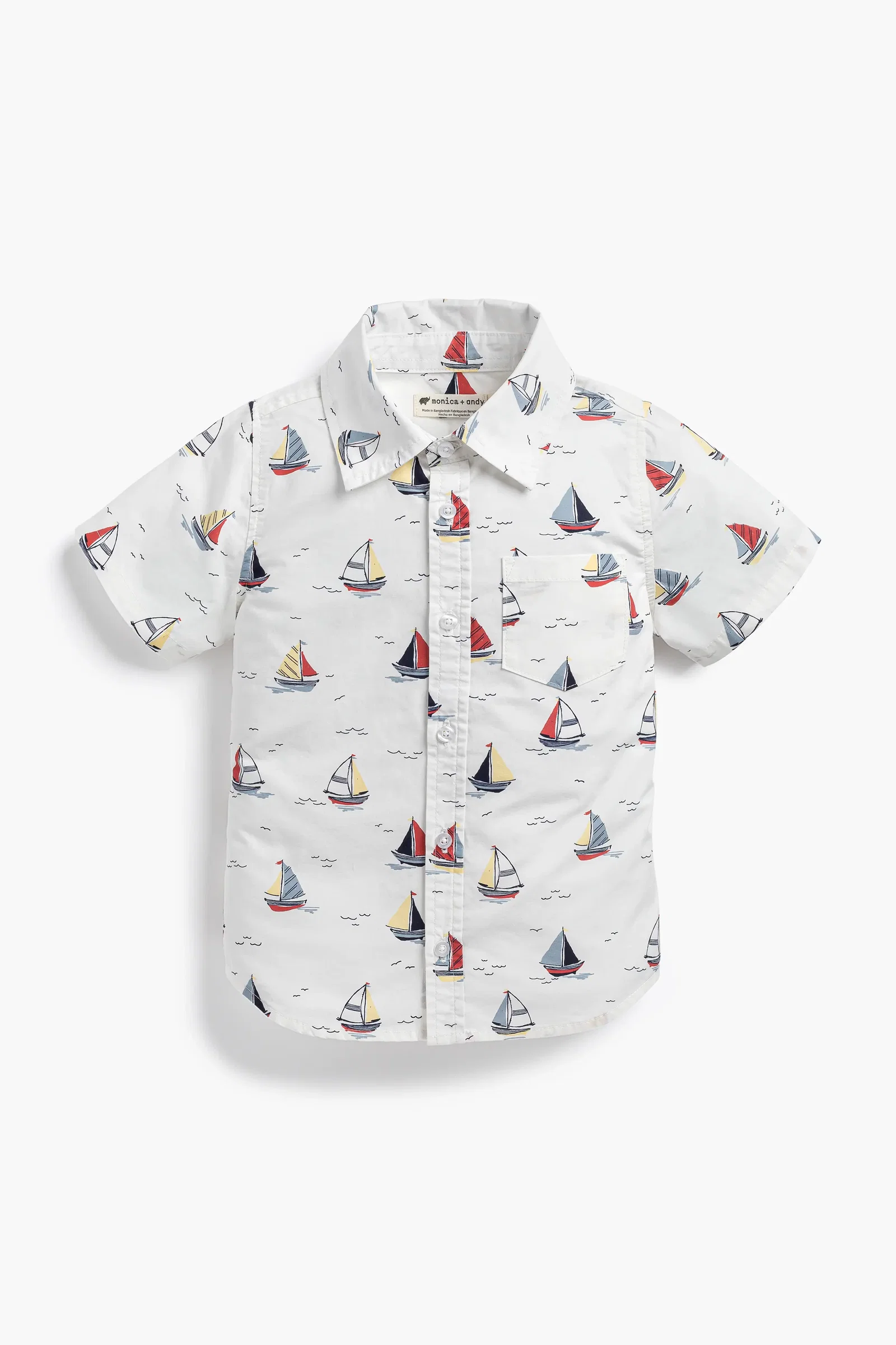 Image of Short Sleeve Oxford Shirt In Little Skippers