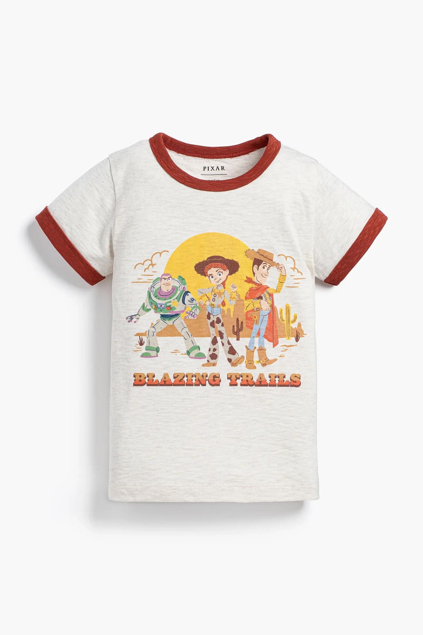 Image of Short Sleeve Crewneck Tee In Toy Story Western Friends On Grey