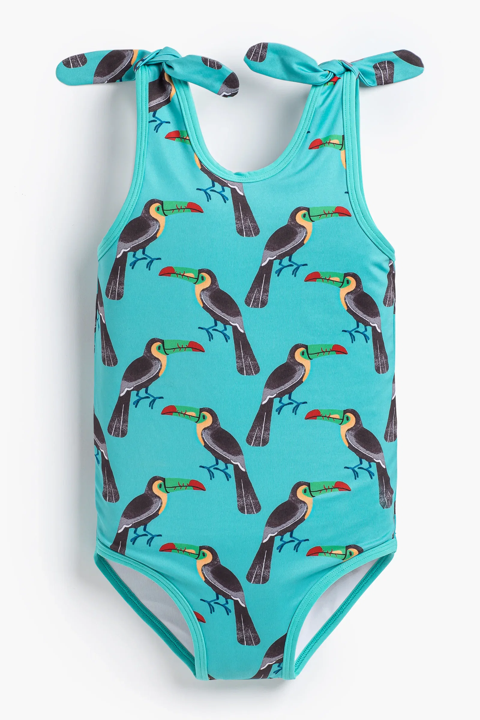 Image of Tie Swimsuit One-Piece In Tropical Toucans