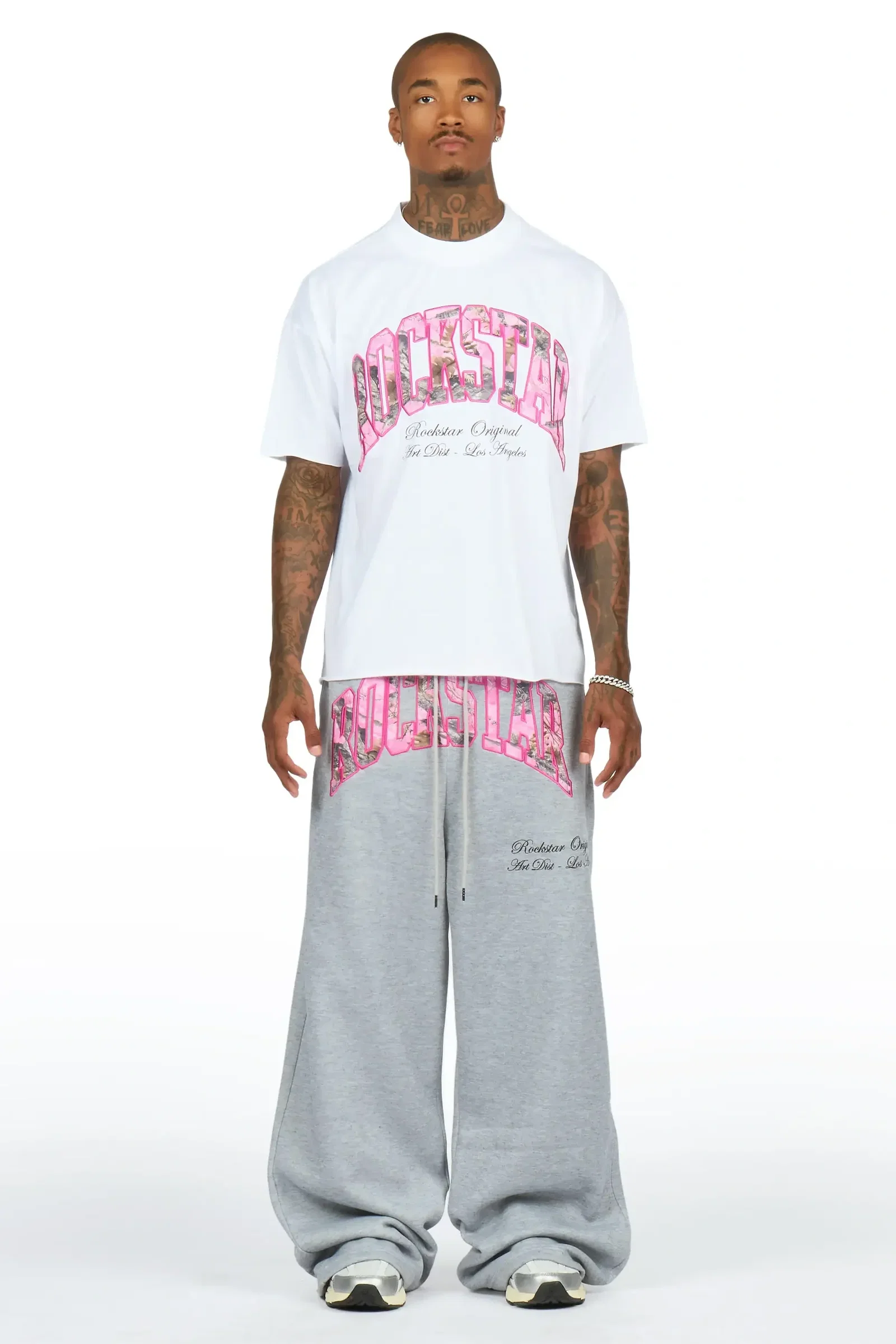 Image of Alas Heather Grey T-Shirt/Baggy Track Set