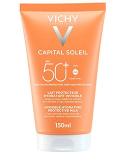 Vichy Capital Soleil SPF 50+ Invisible Hydrating Protective Milk 150ml suncream tube (high protection)
