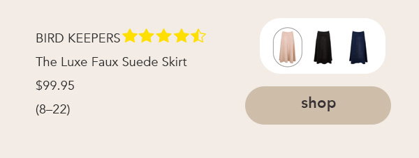 the luxe faux suede skirt baci
