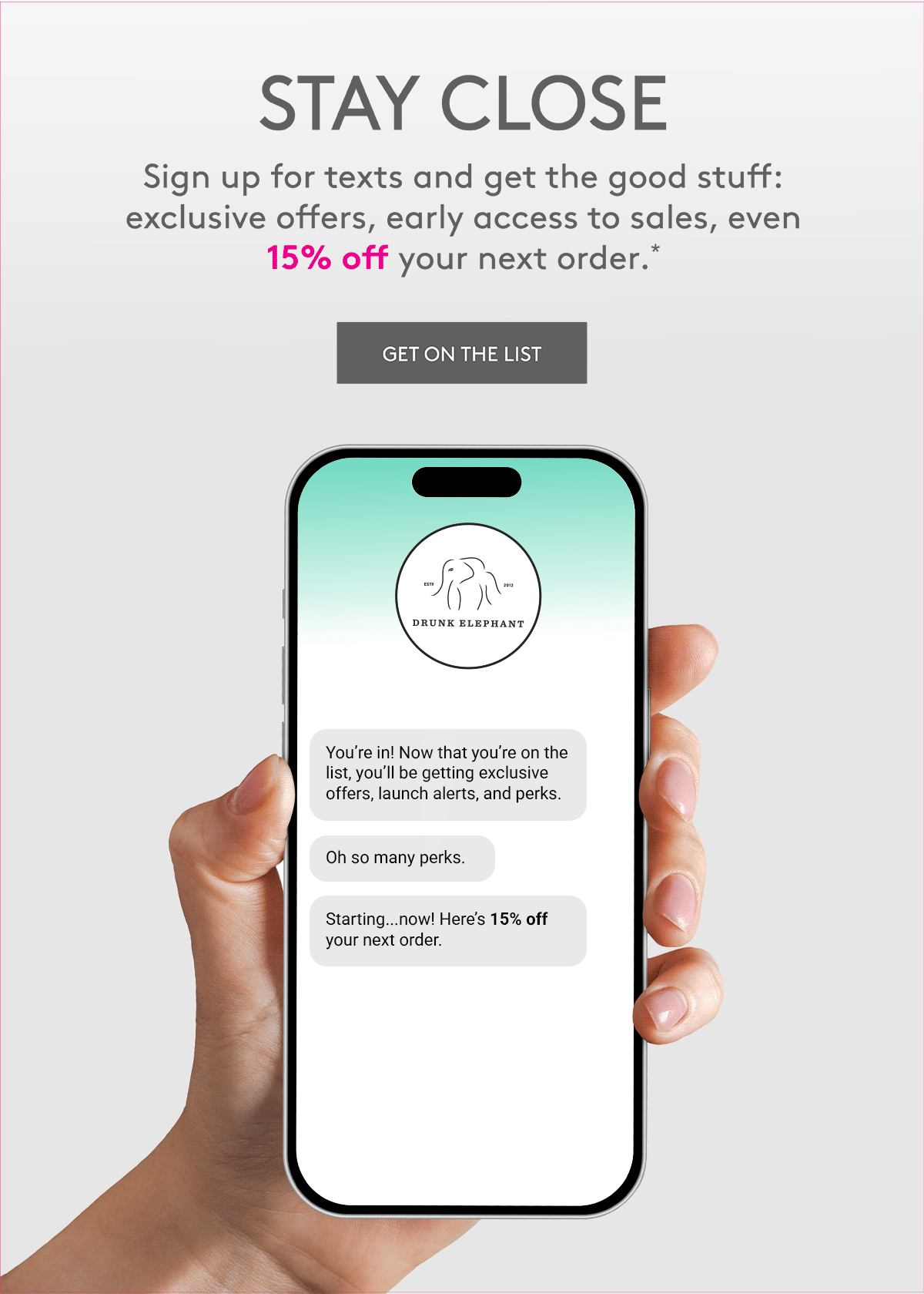 Get 15% Off When You Sign Up For Texts