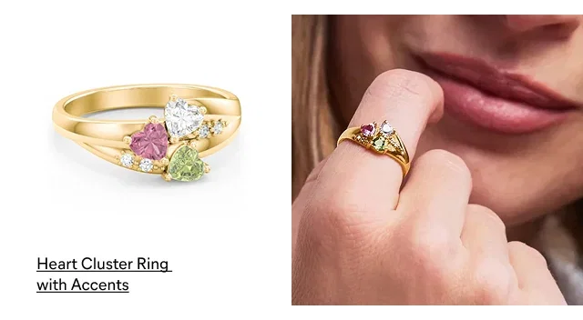Heart Cluster Ring with Accents