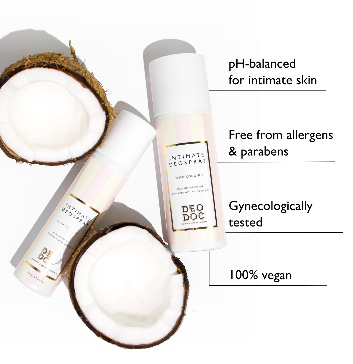 ph-balanced for intimate skin. Free from allergens and parabens. Gynecologically tested. 100% vegan.