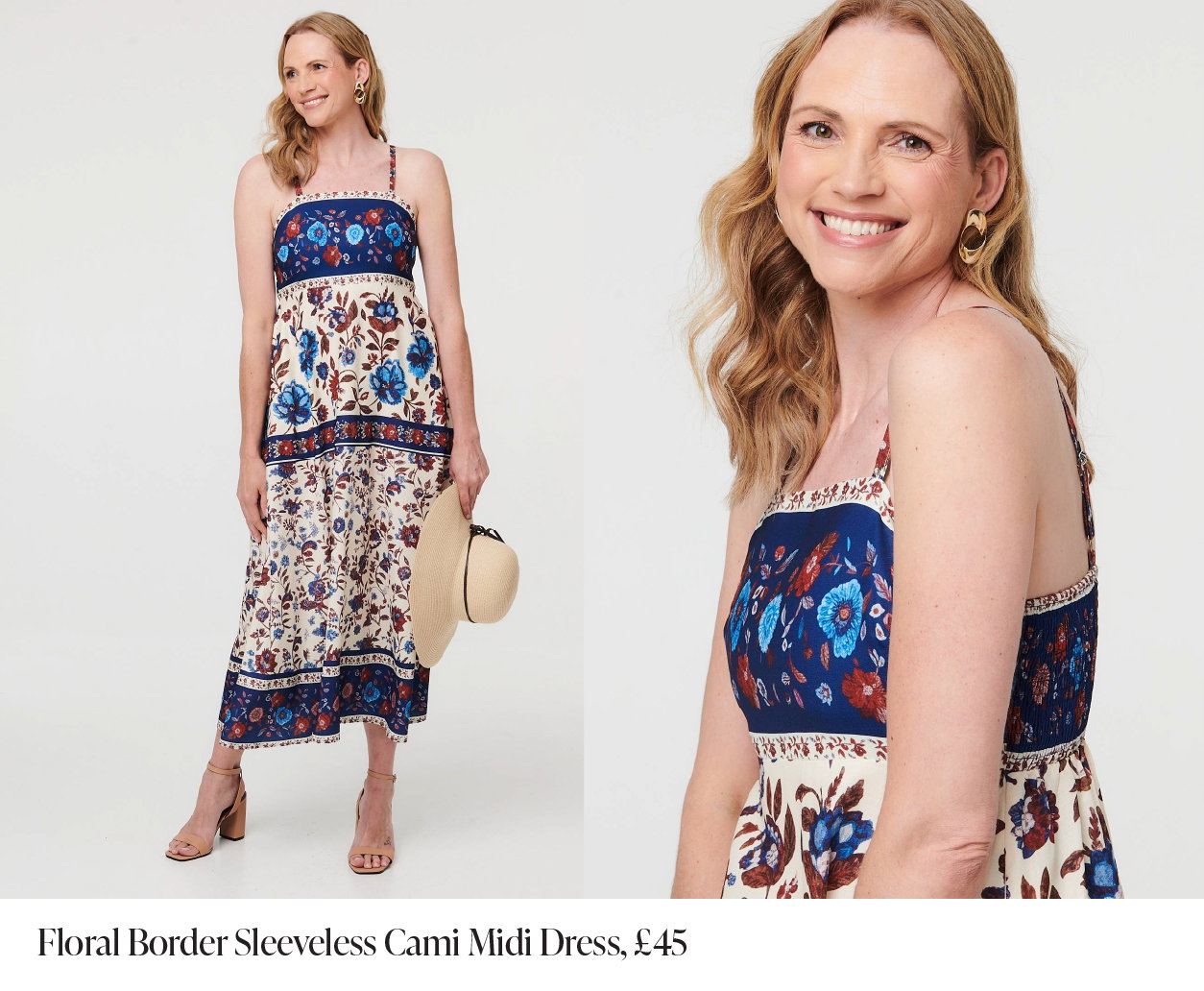 Floral Border Sleeveless Cami Midi Dress | Shop Now