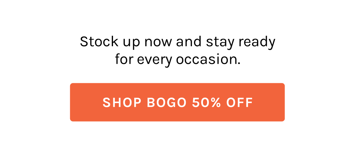 SHOP BOGO 50% OFF