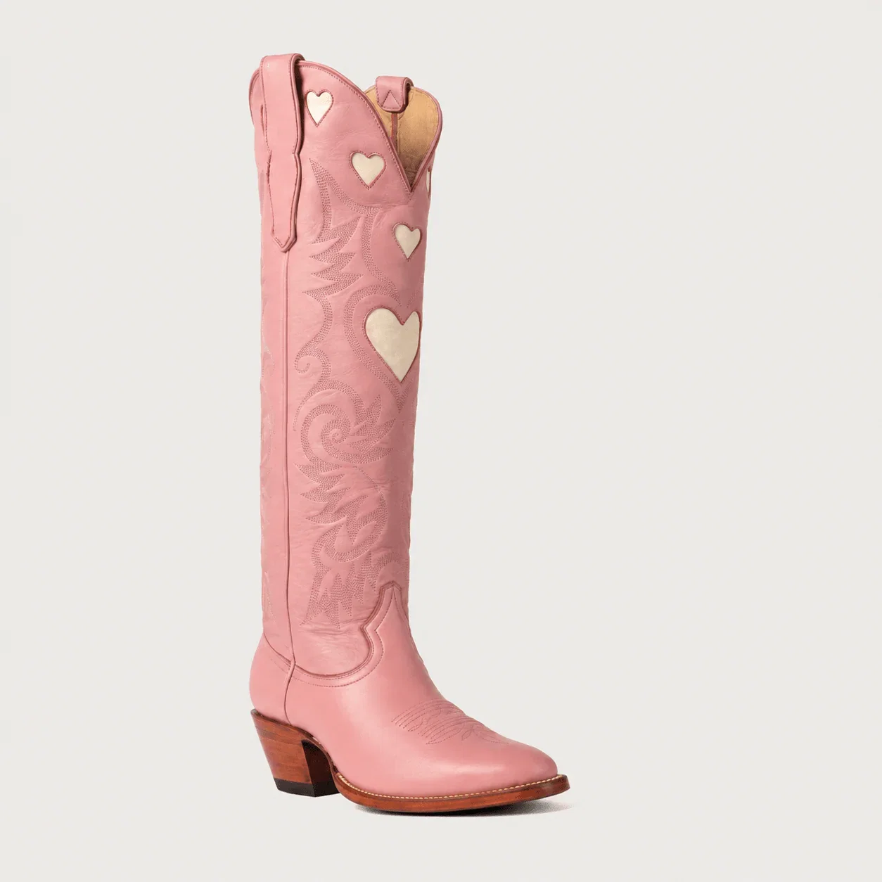 Image of The Heart Boot Pink and Bone