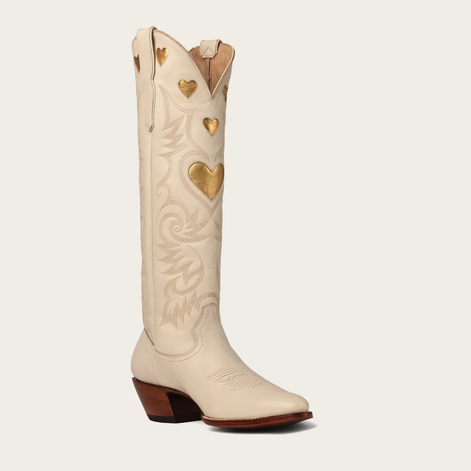 Image of The Heart Boot Bone and Gold
