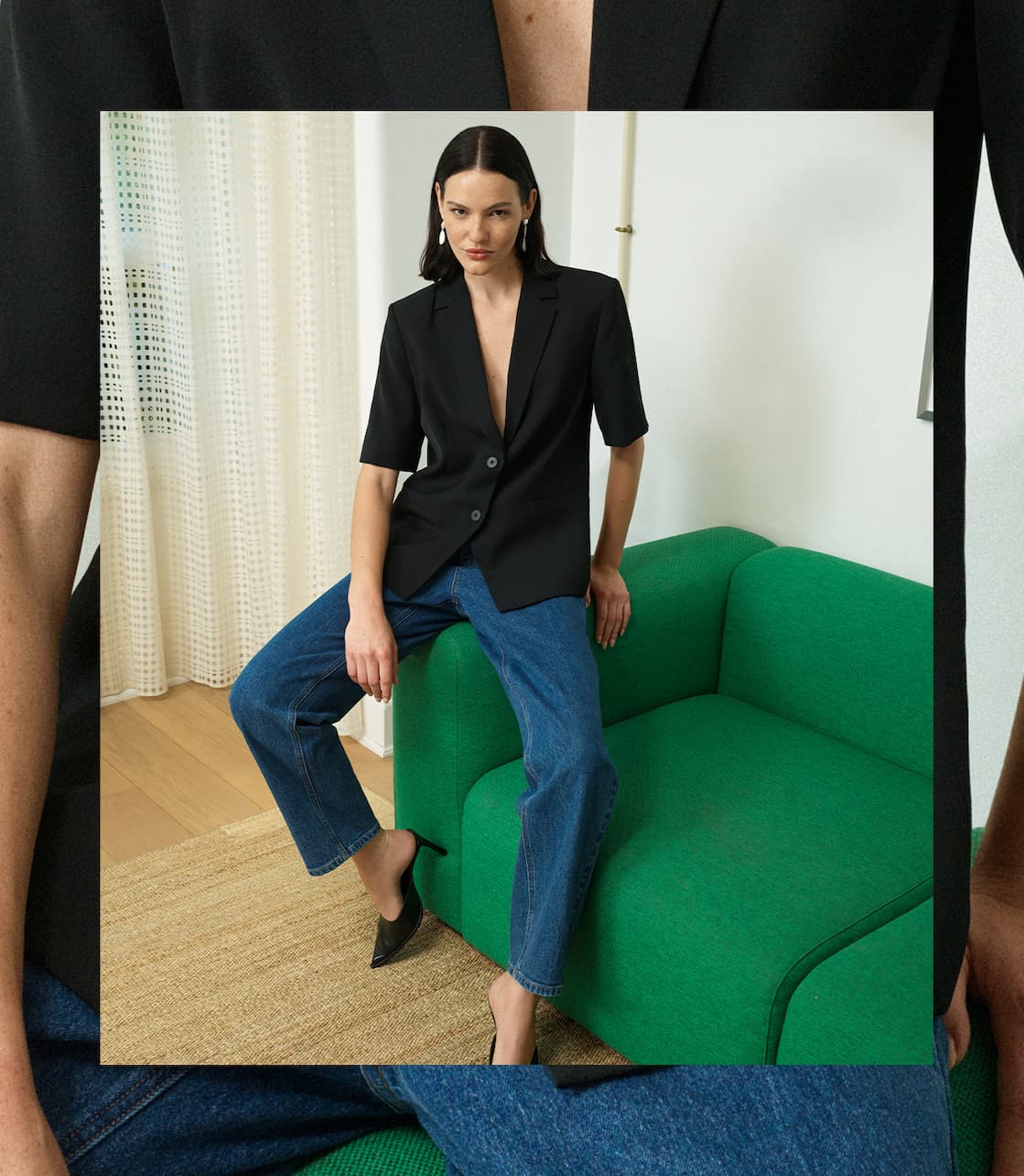 Vinnie Black Tailored Short Sleeve Blazer