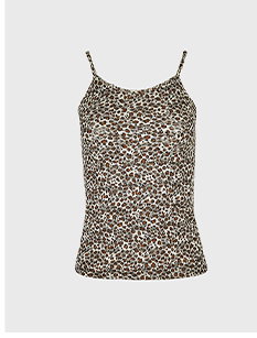 Leopard Print Camisole Lined With Black Mesh