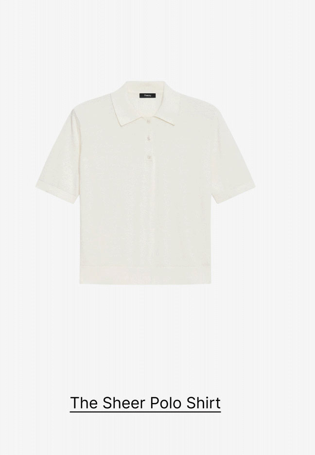 Sheer Polo Shirt in Linen Knit