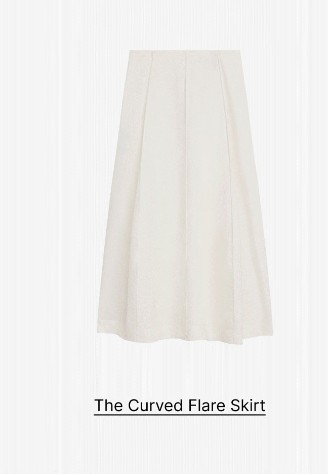 Curved Flare Skirt in Relaxed Silk