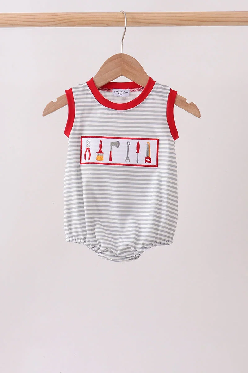 Image of Red Toolbox Embroidery stripe bubble