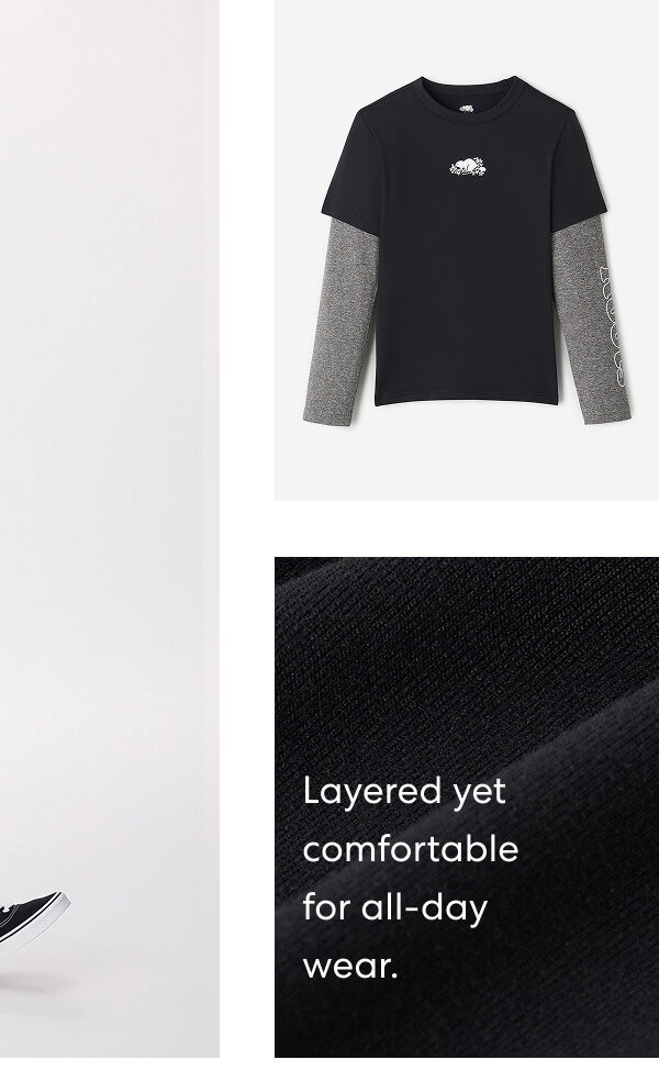 Layered yet comfortable for all-day wear.