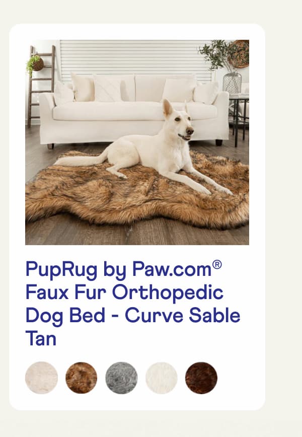 PupRug by Paw.com® Faux Fur Orthopedic Dog Bed - Curve Sable Tan