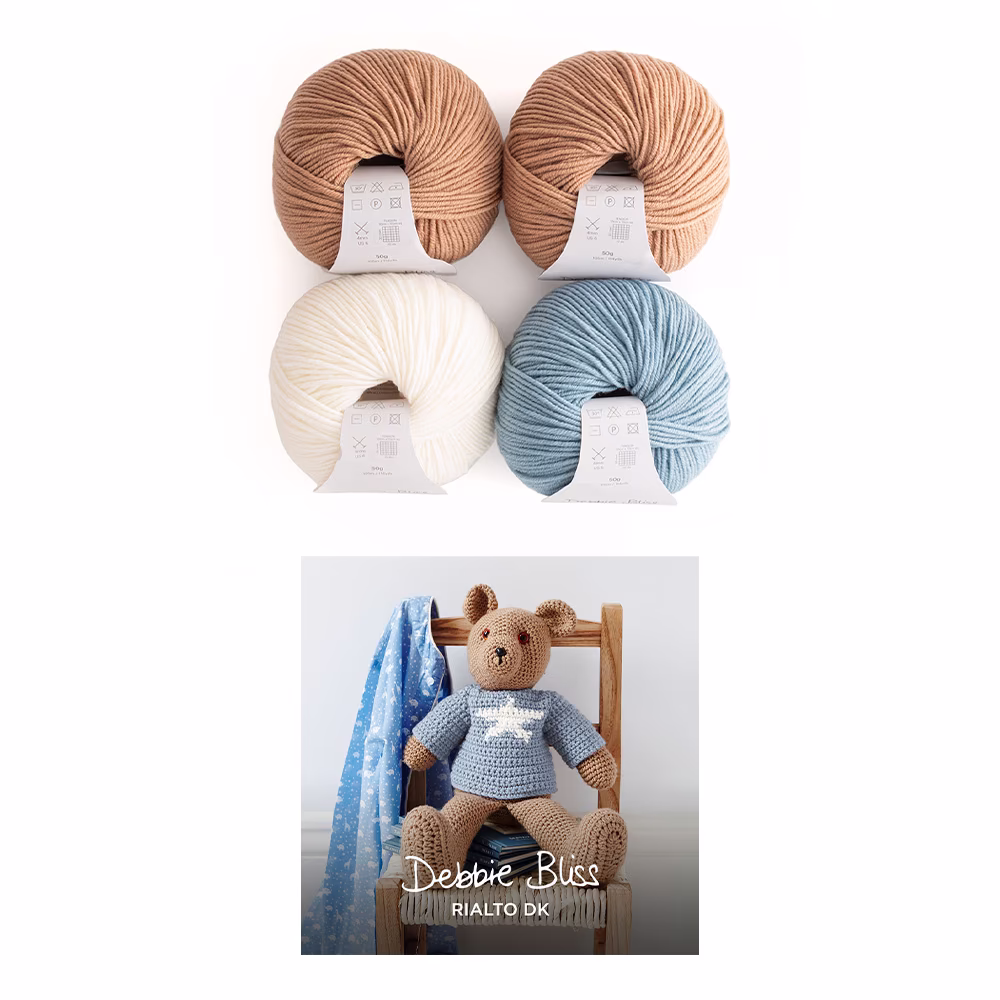 Debbie Bliss Rialto DK Classic Crochet Teddy Bear 4 Ball Crochet Kit
