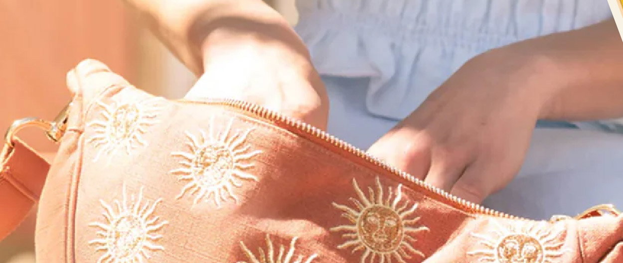 SUN GODDESS CANVAS CROSSBODY SLING BAG