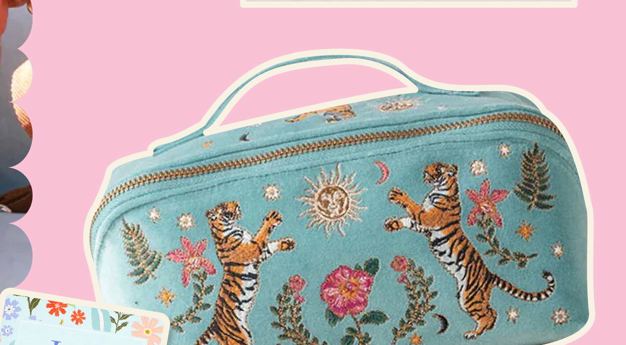 CELESTIAL TIGERS OPEN FLAT MAKEUP BAG