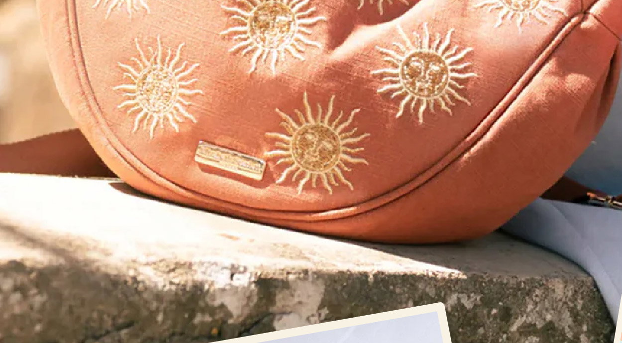 SUN GODDESS CANVAS CROSSBODY SLING BAG