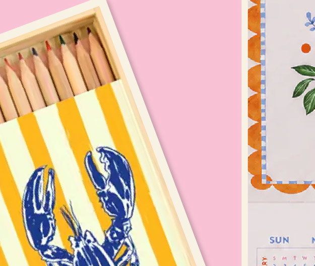 VINTAGE LOBSTER COLOURED PENCILS BOX