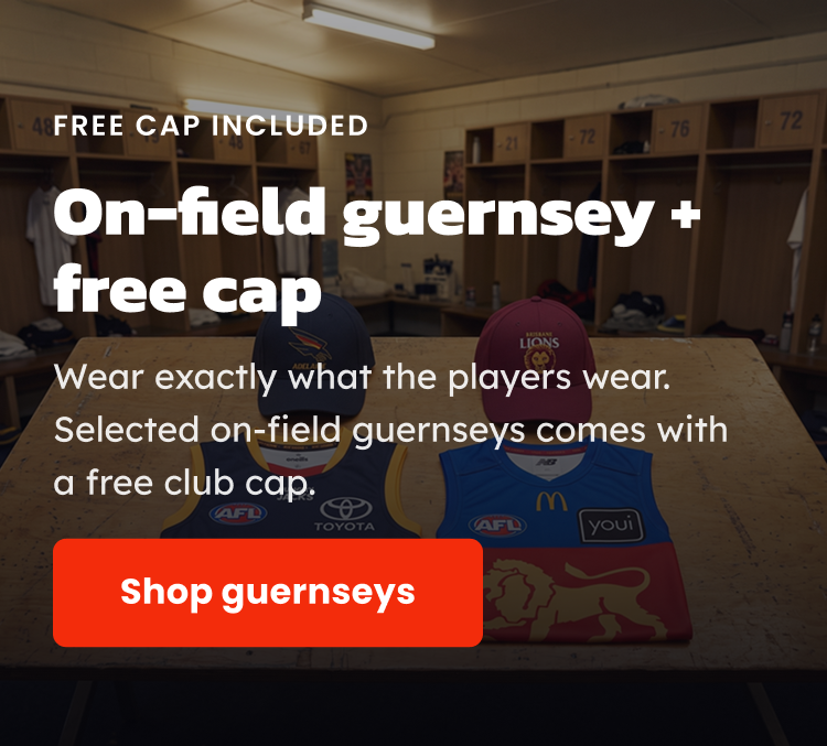 Hero Banner - AFL Guernseys with a free cap