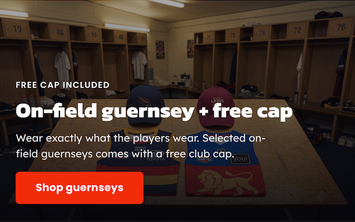 Hero Banner - AFL Guernseys with a free cap