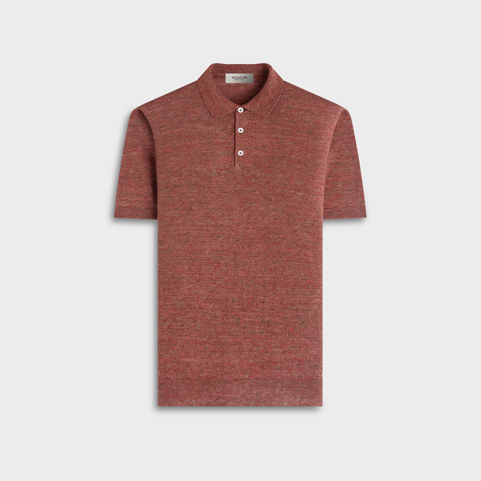 Marled Short-Sleeve Polo Sweater