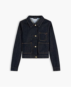 Gold Tone Button Denim Jacket