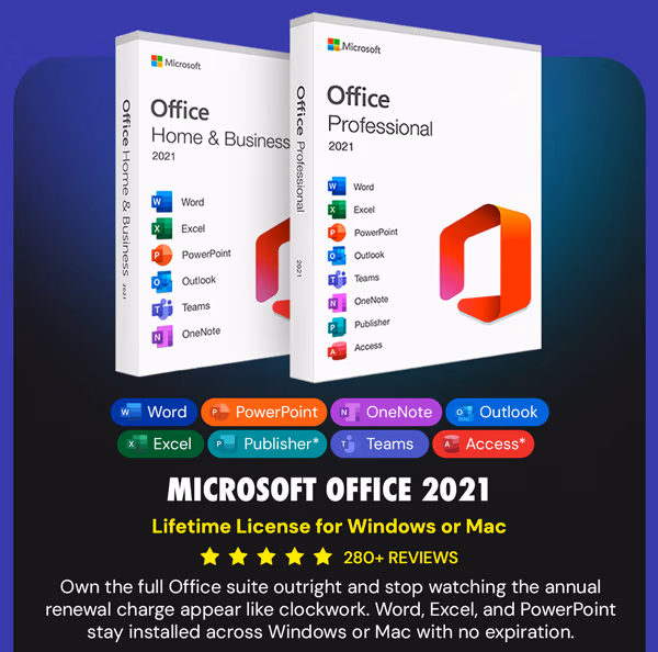 Microsoft Office Professional 2021 for Windows: Lifetime License