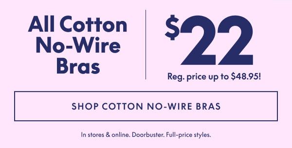 Cotton No-Wire Bras $22