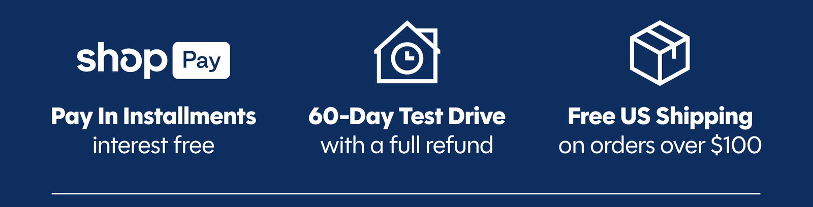 ShopPay | 60 day test drive | Free US orders