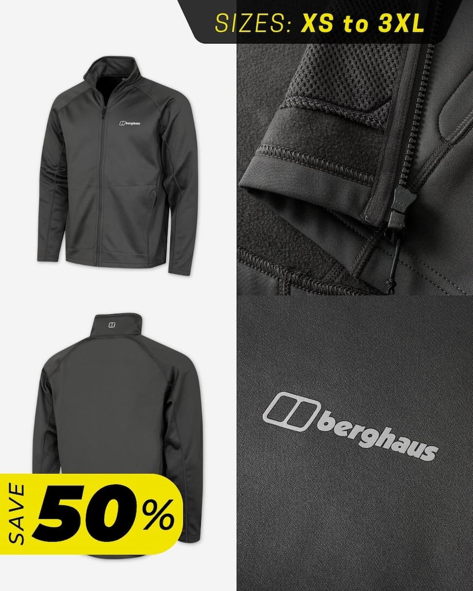 Berghaus Mens Hawkfell Full Zip Lightweight Warm Fleece Jacket