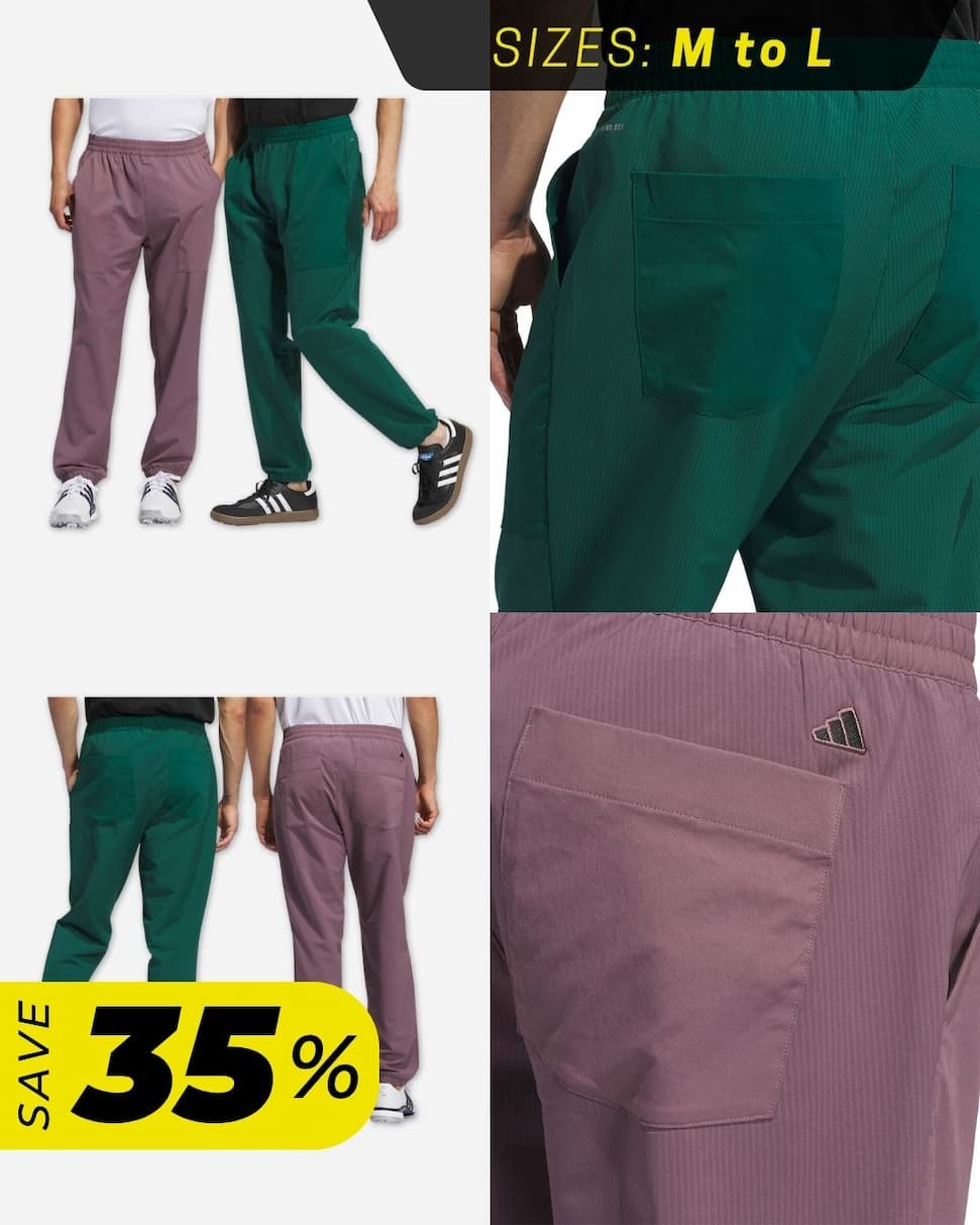 adidas Golf Mens Go-To Warm Hybrid Woven Knit Elasticated Sweatpants