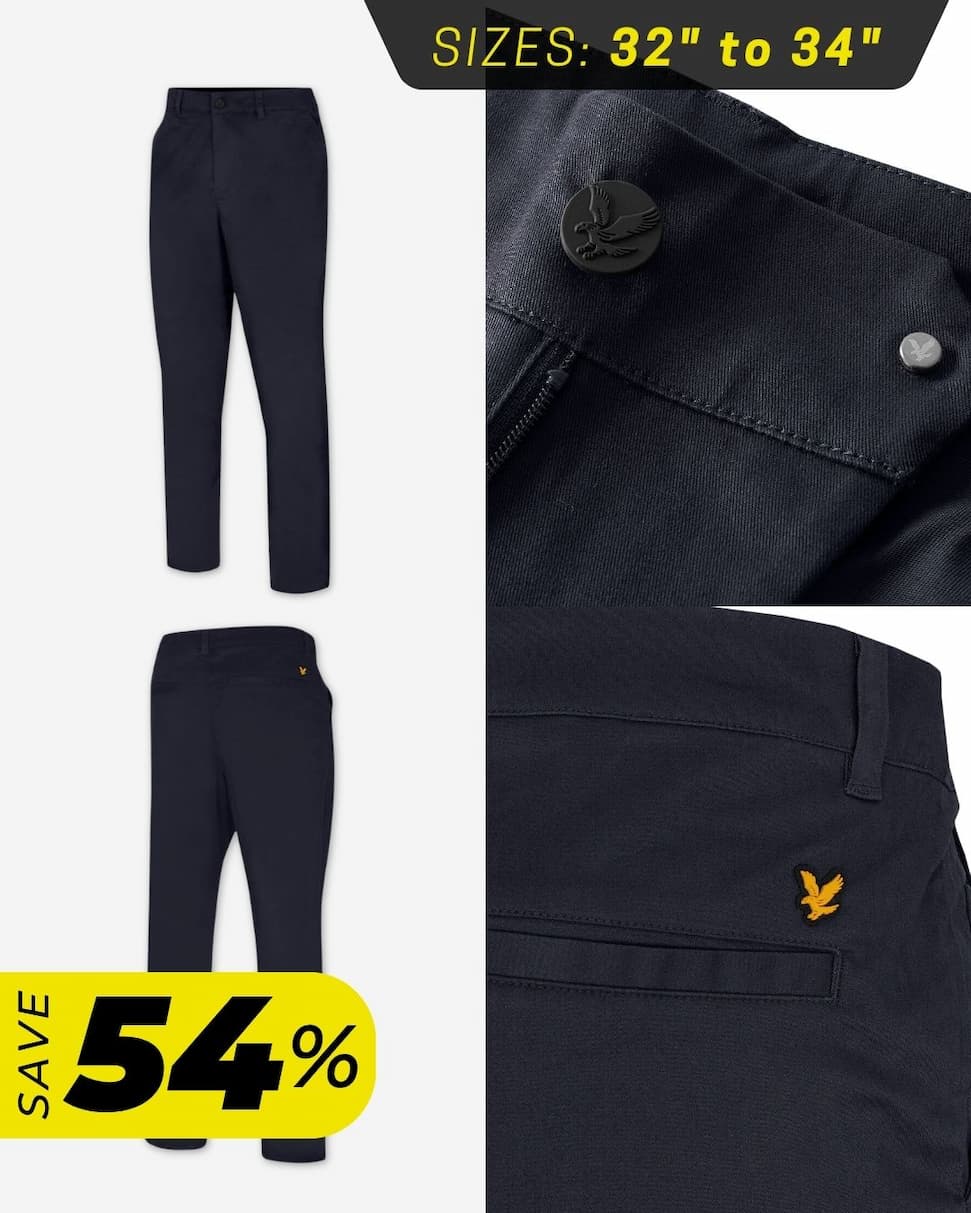 Lyle & Scott Mens Course Stretch Chinos Modern Golf Trousers