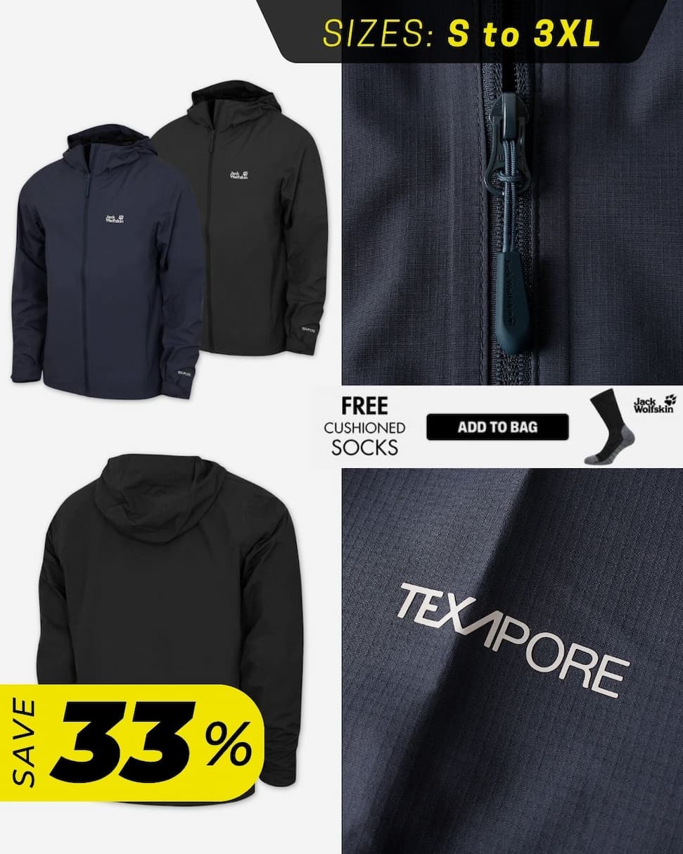 Jack Wolfskin Mens Texapore Waterproof Windproof 2L Jacket