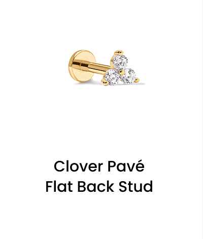 Clover Pavé Flat Back Stud 
