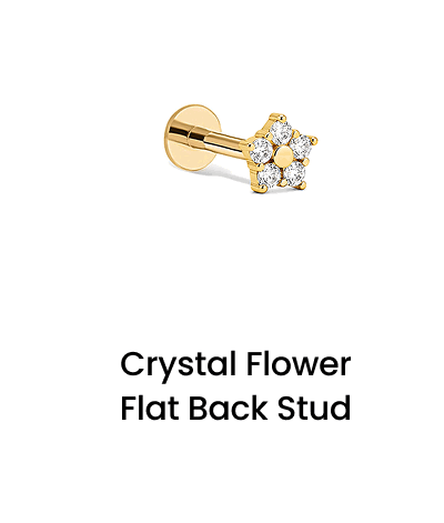 Crystal Flower Flat Back Stud 