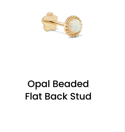 Opal Beaded Flat Back Stud