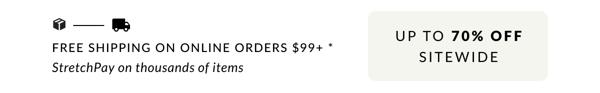 Free shipping on online orders $99+