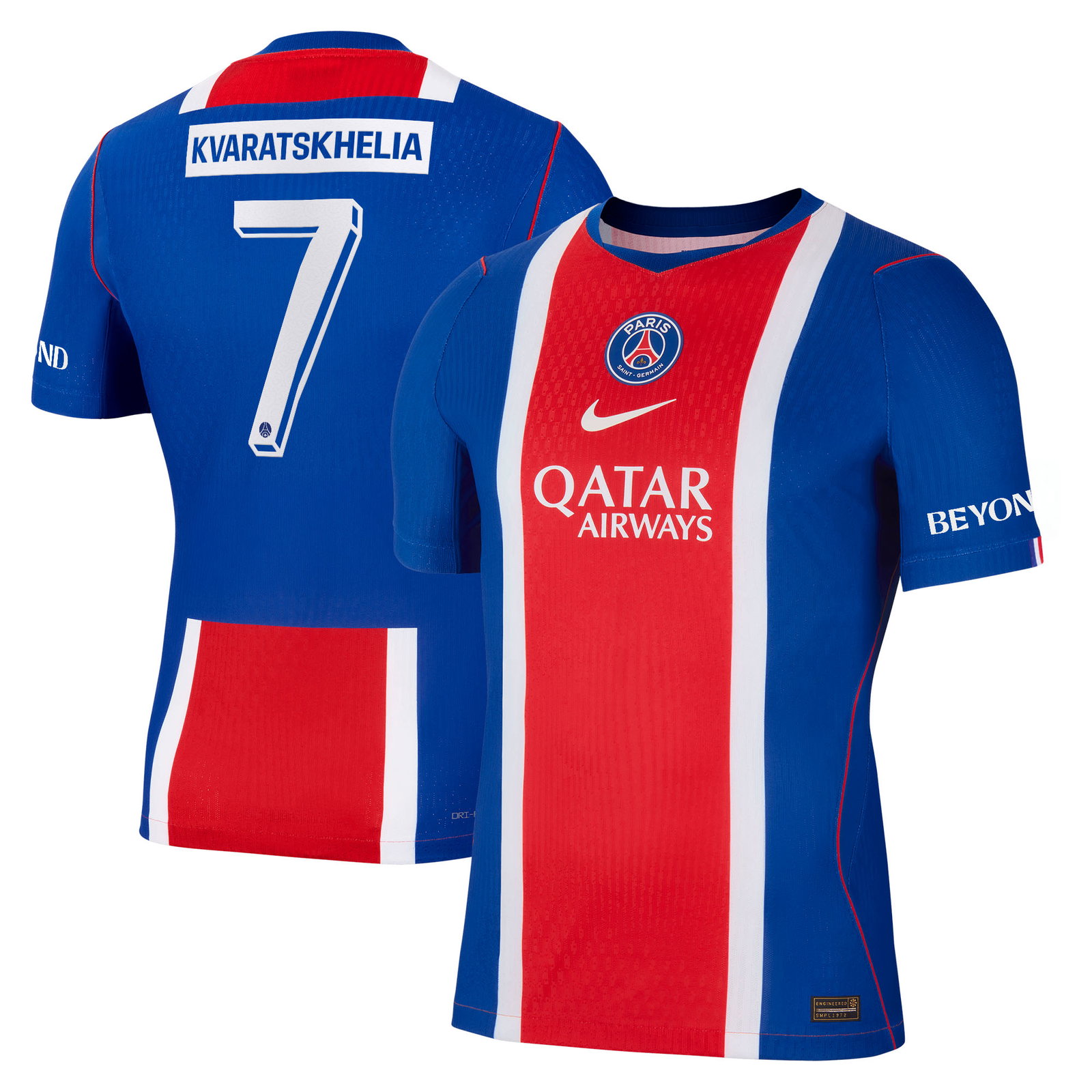 PSG Nike Home Aero-FIT Match Shirt 2026-27 with Cup printing Kvaratskhelia 7