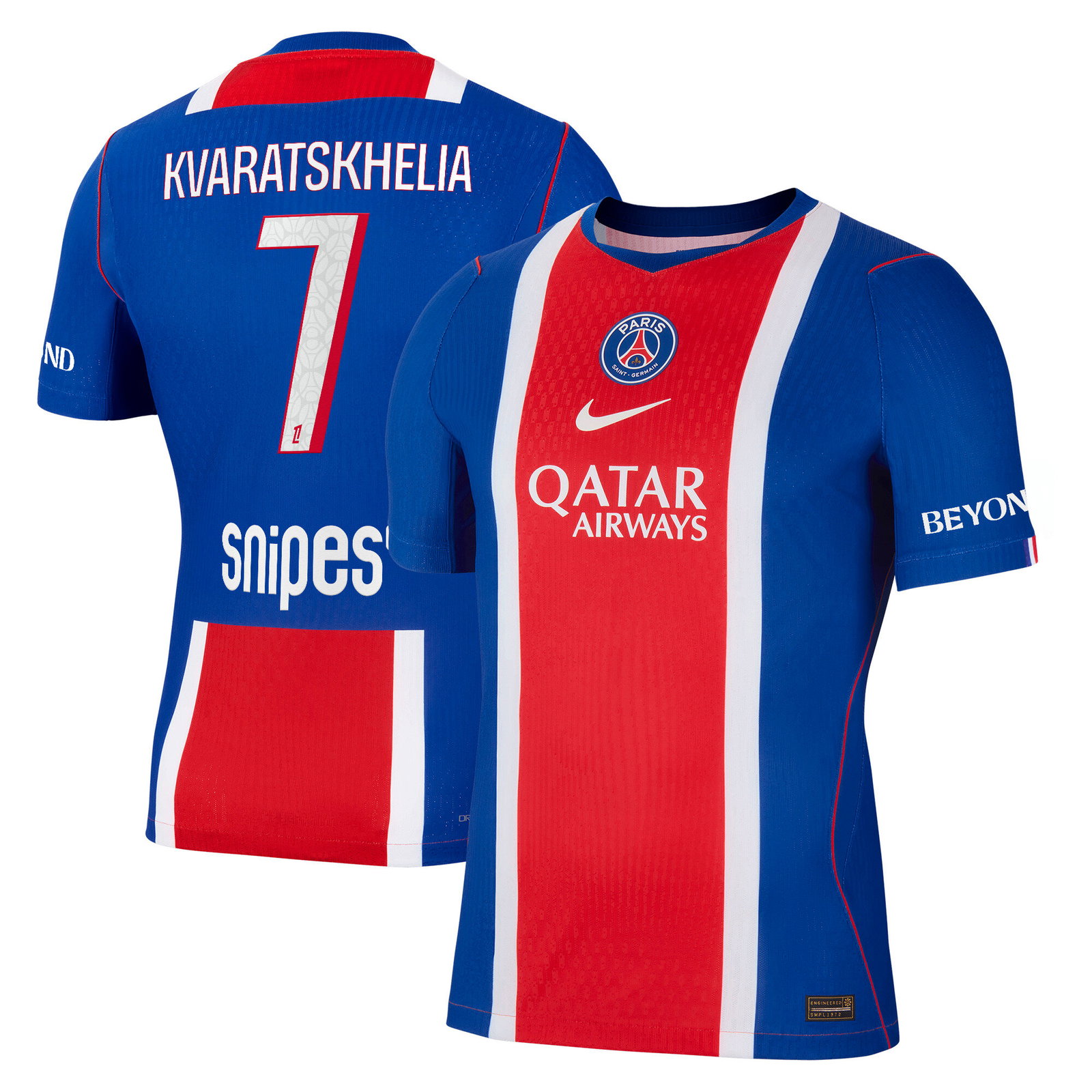 PSG Nike Home Aero-FIT Match Shirt 2026-27 with Kvaratskhelia 7 printing