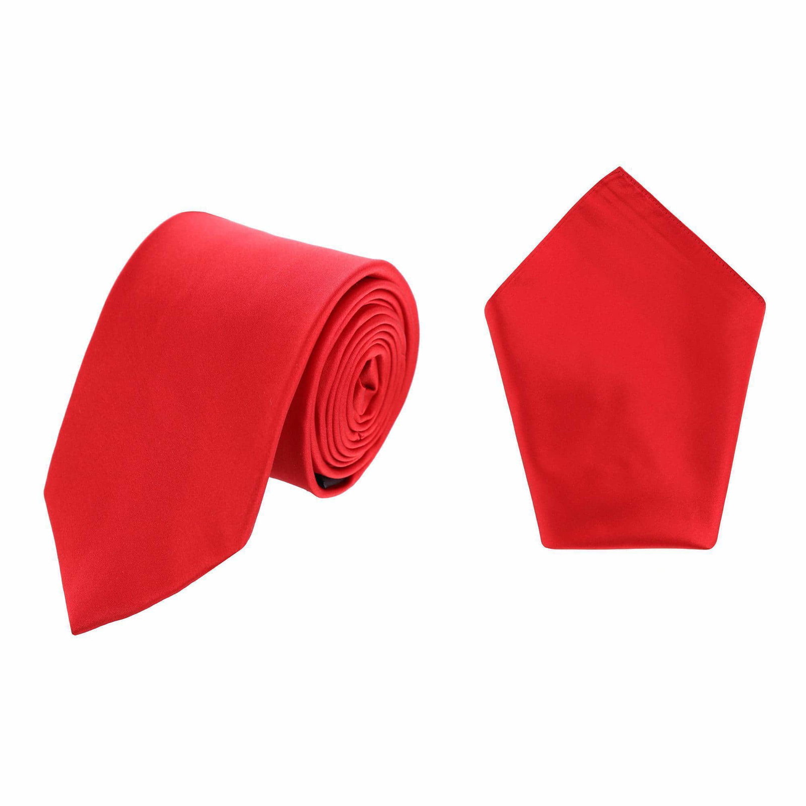 Image of Sutton Solid Color Silk Necktie and Pocket Square Combo