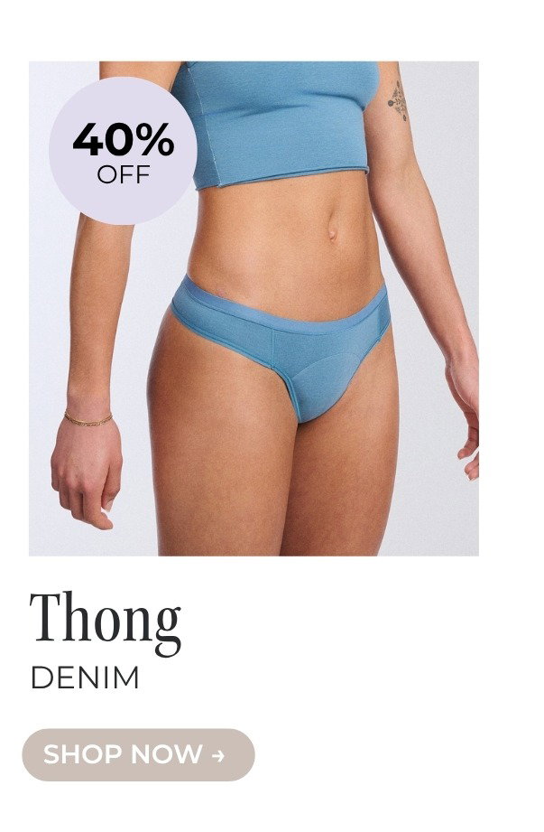 SHOP ESSENTIAL THONG IN DENIM
