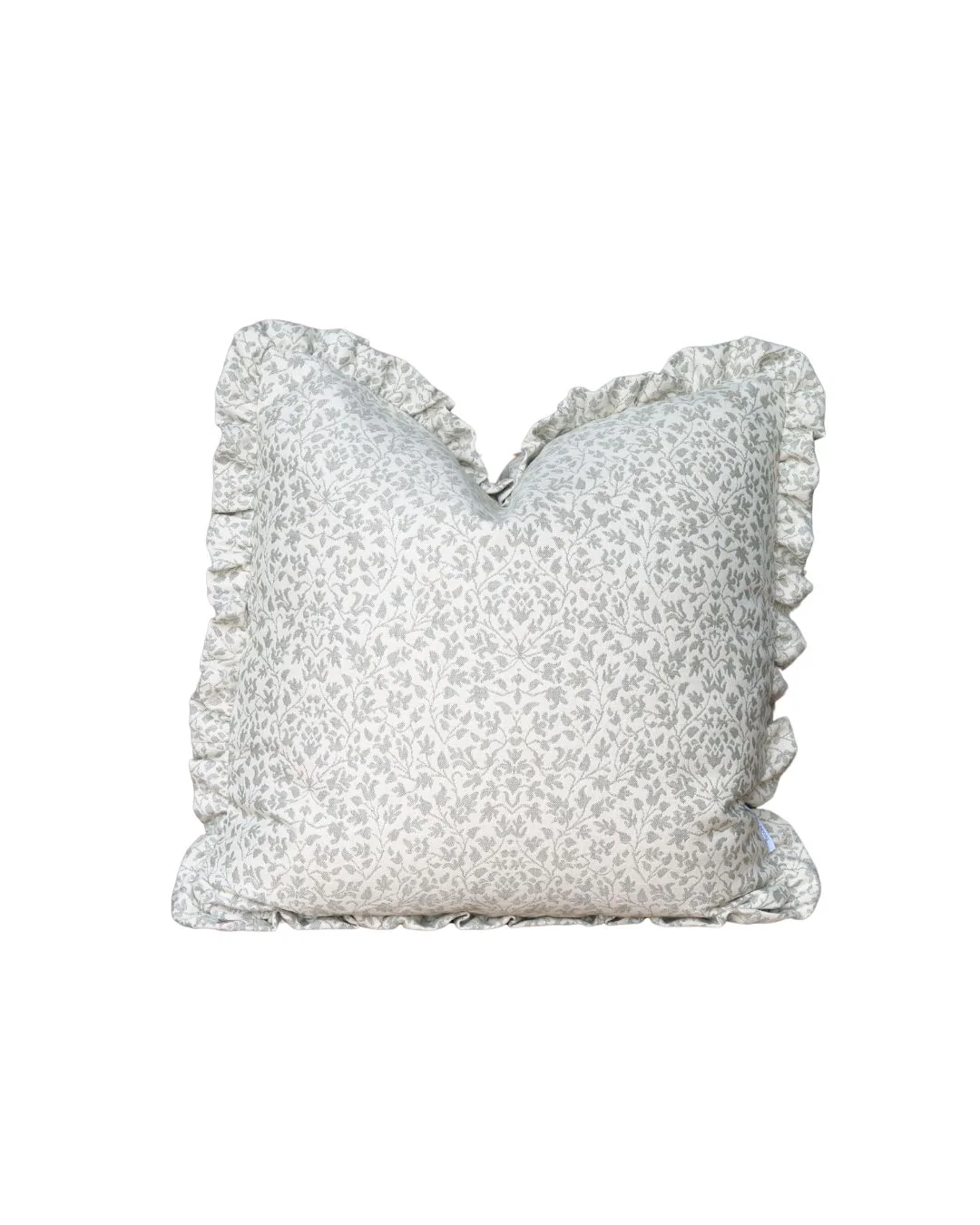 Image of Ruffle Edge Pillow in Moss Greenwich Floral